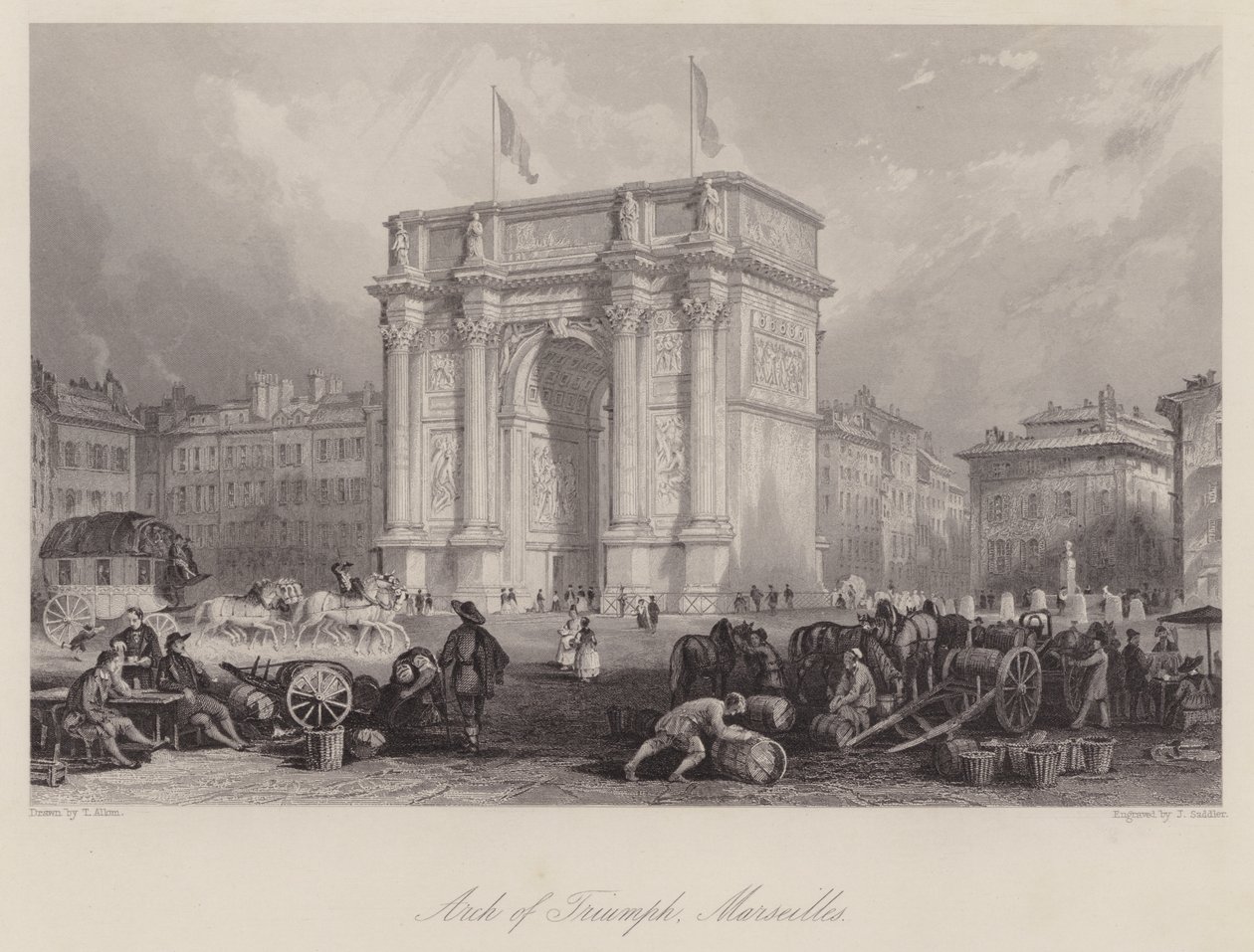 Arc de Triomphe, Marseille (gravure) - Thomas (after) Allom