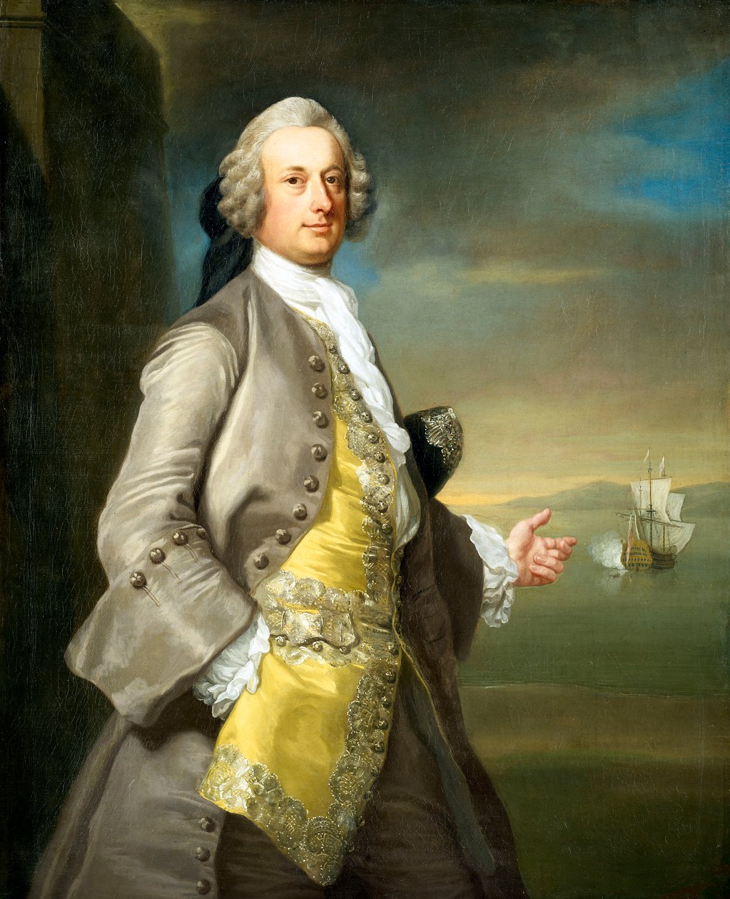 Capitaine Richard Chadwick (d.1748) - Thomas (attr.to) Hudson