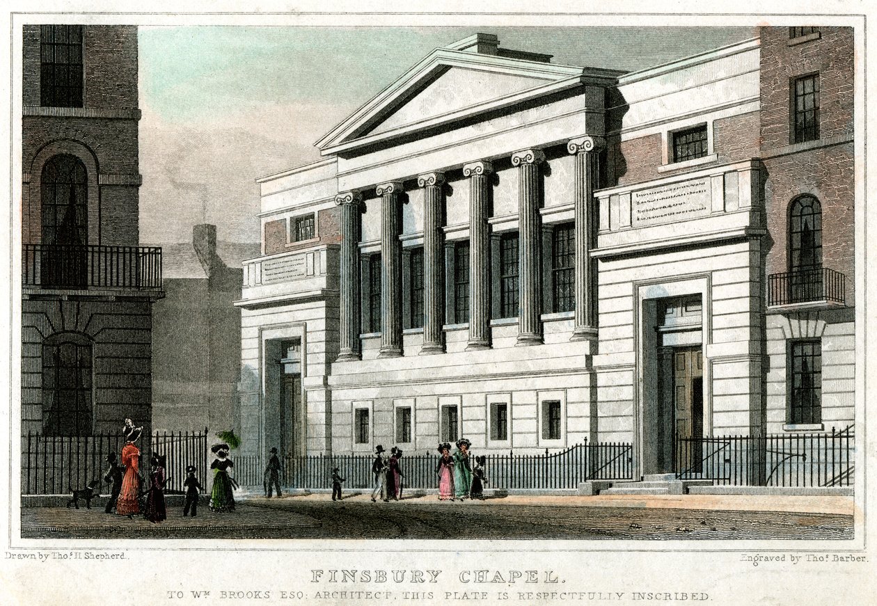 Chapelle de Finsbury, Cité de Londres, 1827 - Thomas Barber