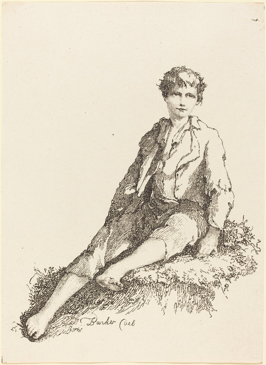 Jeune garçon assis - Thomas Barker