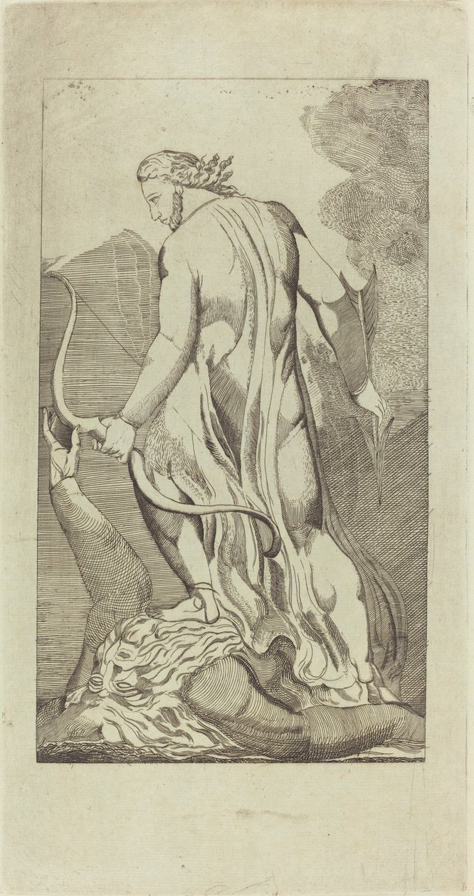 Le Christ piétinant Satan - Thomas Butts, Jr. after William Blake