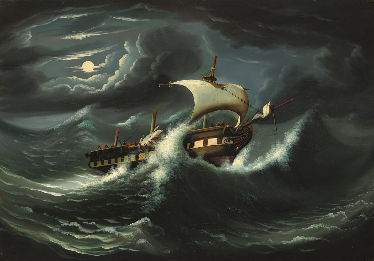 Frégate battue par les tempêtes - Thomas Chambers