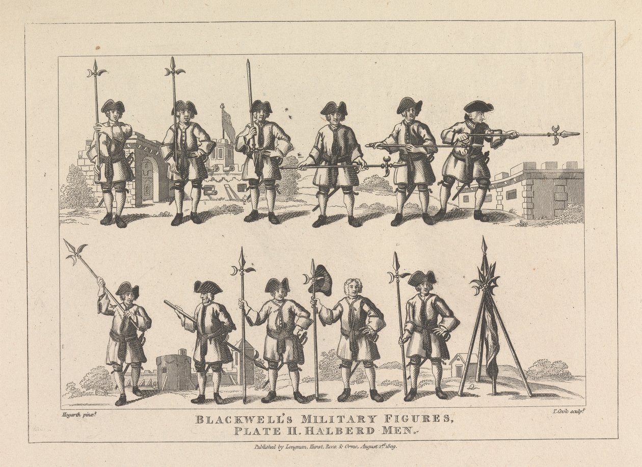 Figures militaires de Blackwell, Planche II, Hommes à hallebarde - Thomas Cook