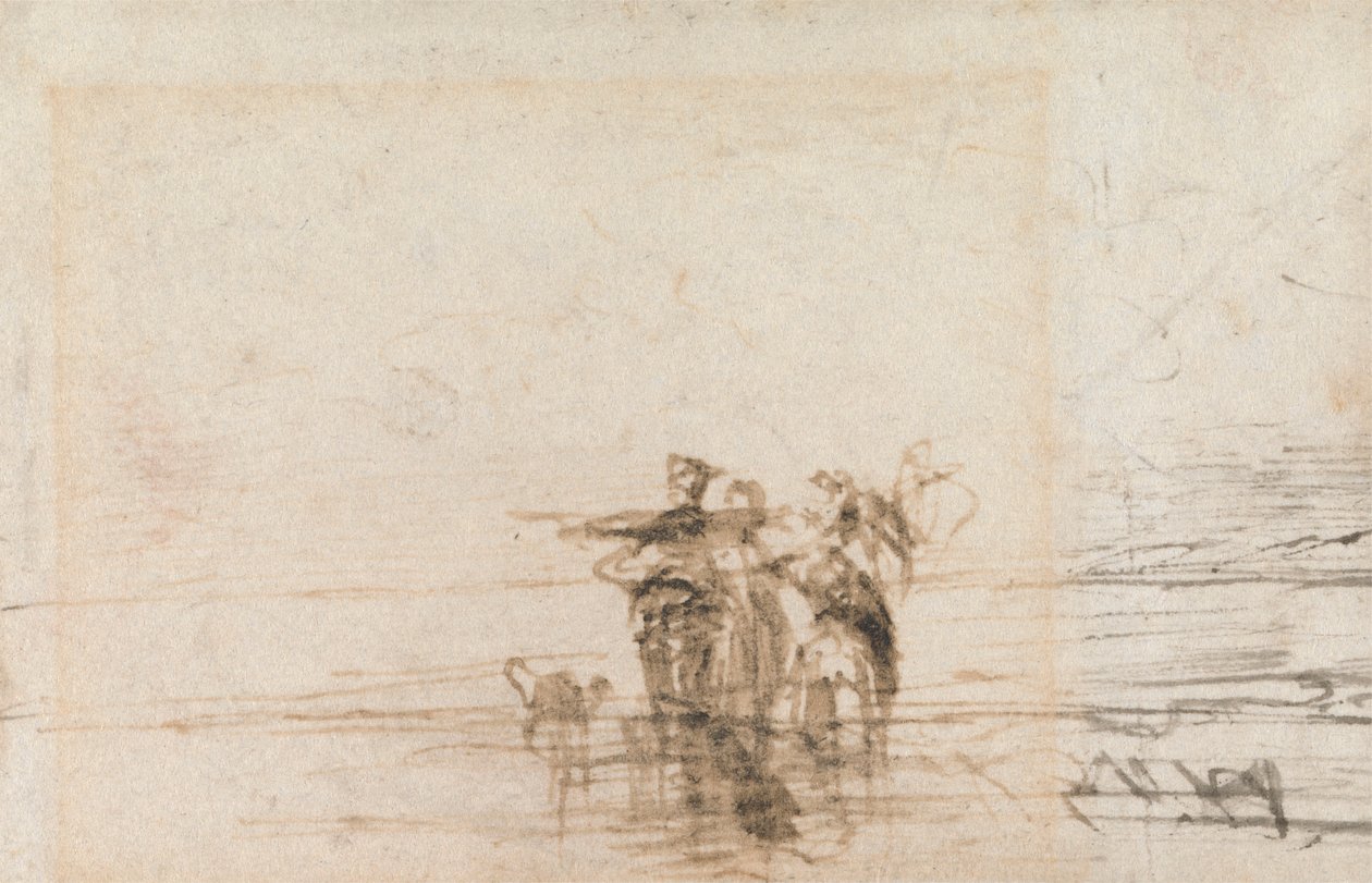 Pêcheurs de crevettes sur le rivage - Thomas Creswick