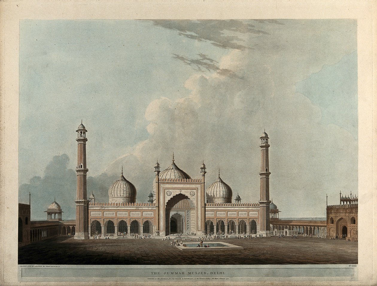 Le Jummah Musjed, Delhi - Thomas Daniell
