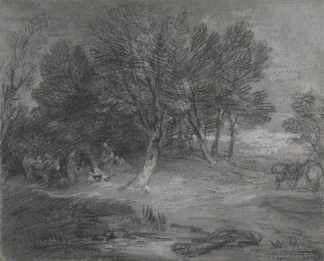 Paysage boisé avec campement de gitans - Thomas Gainsborough