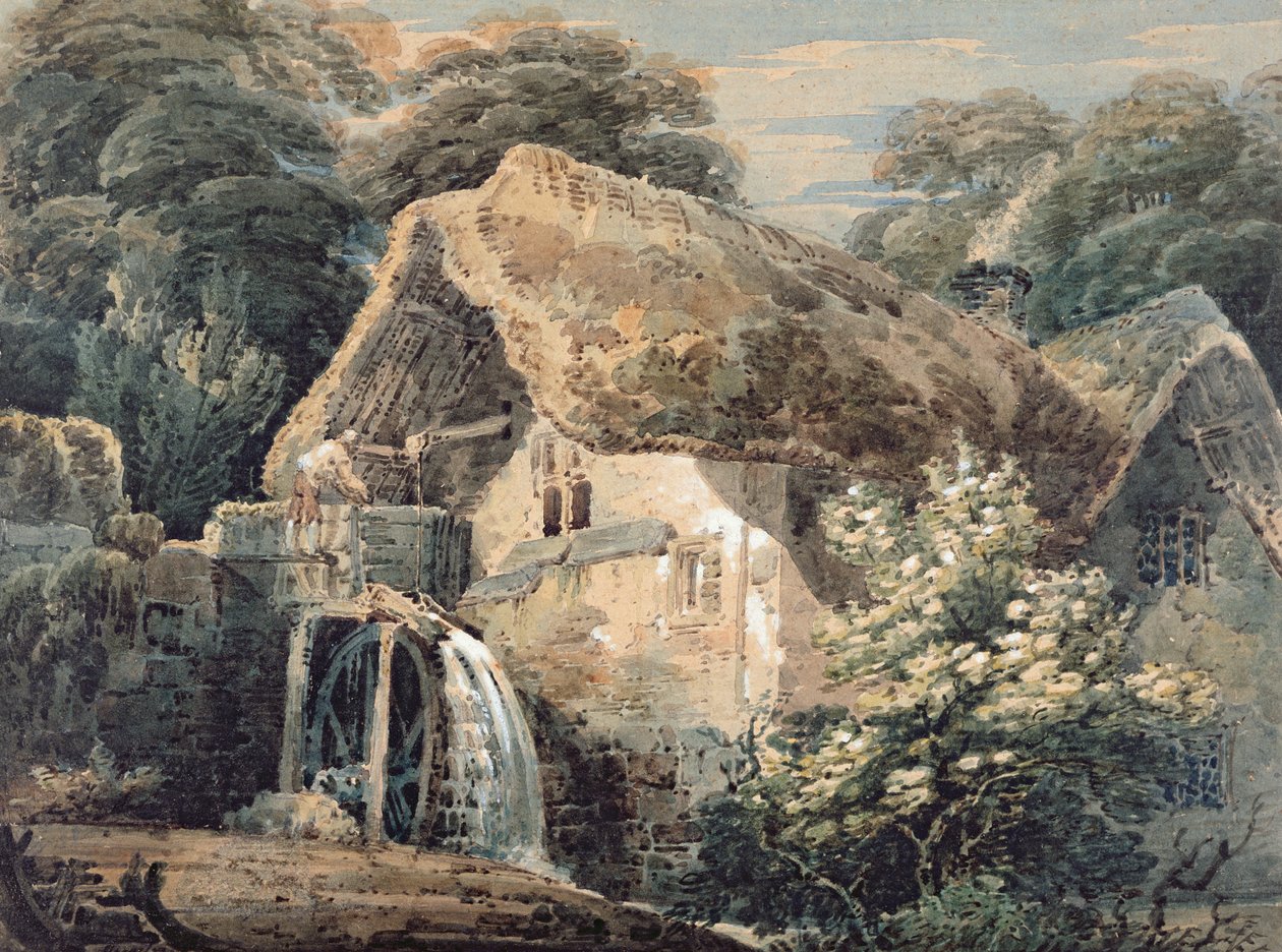 Un moulin à roue, Devon, 1797 - Thomas Girtin