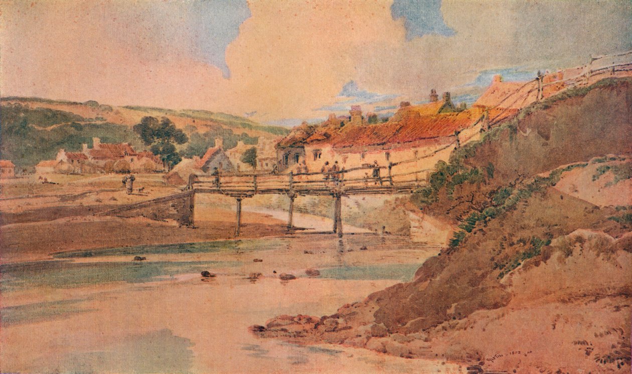 Le vieux pont en bois, vers 1800 - Thomas Girtin