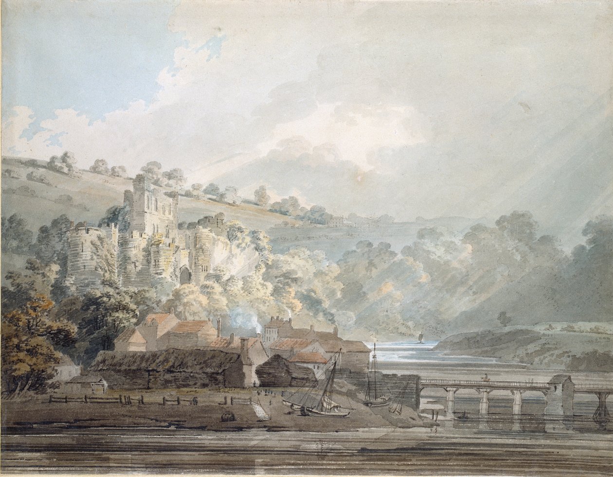 Vue de Chepstow, Monmouthshire, vers 1791-1792 - Thomas Girtin