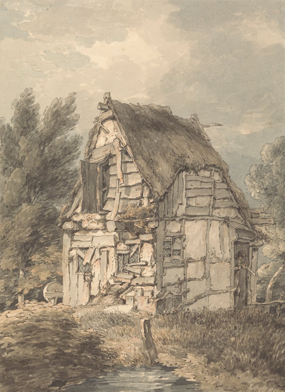 Cabane à Demi-Timber et au Toit de Chaume - Thomas Hearne