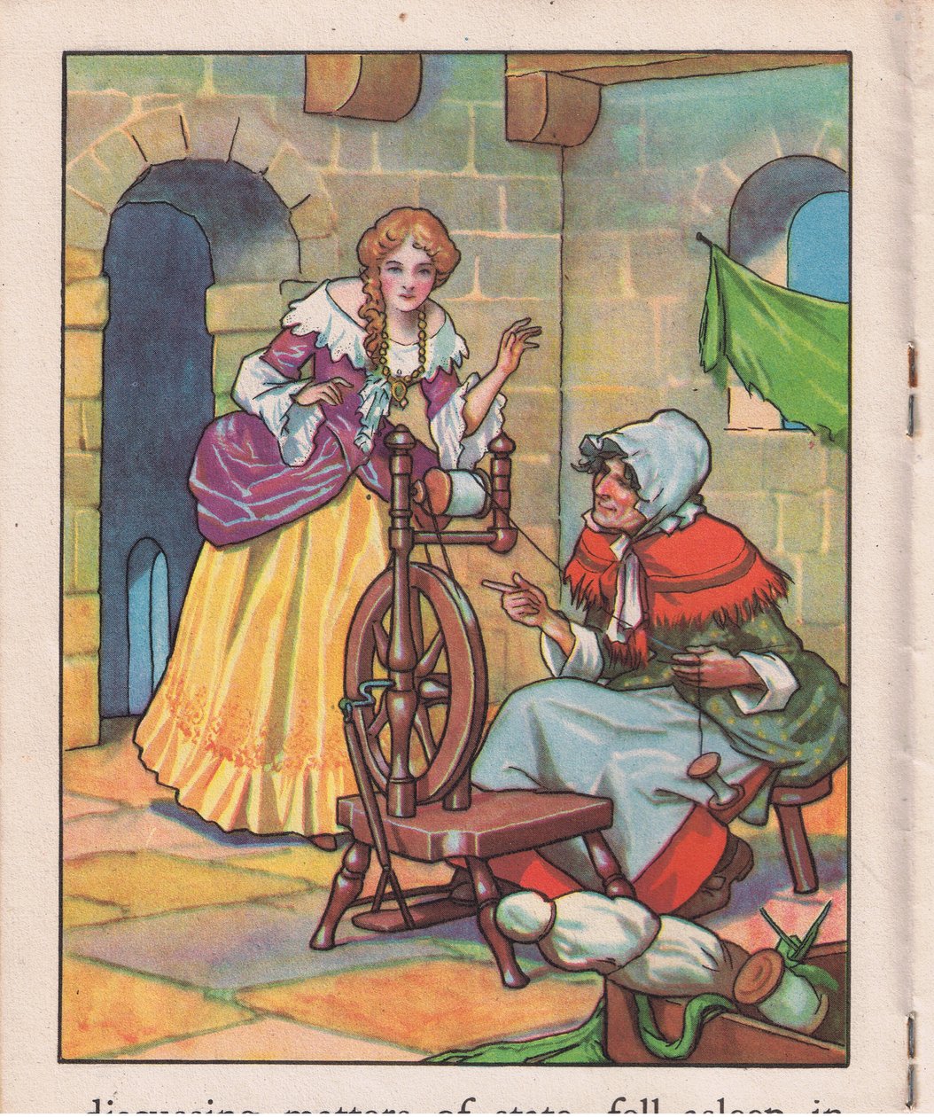 Endormi au rouet (litho) - Thomas Heath Robinson