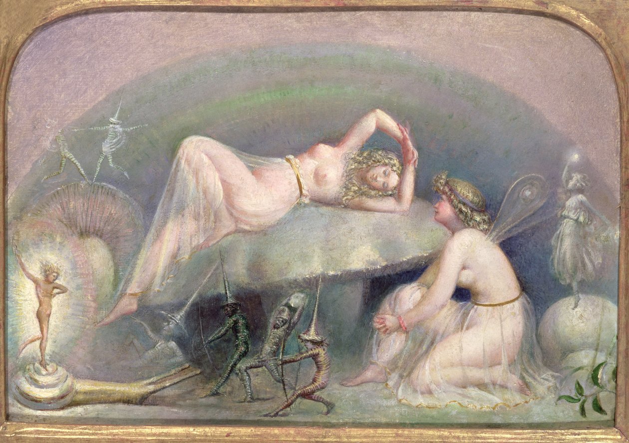 Fée reposant sur un champignon, vers 1860 - Thomas Heatherley
