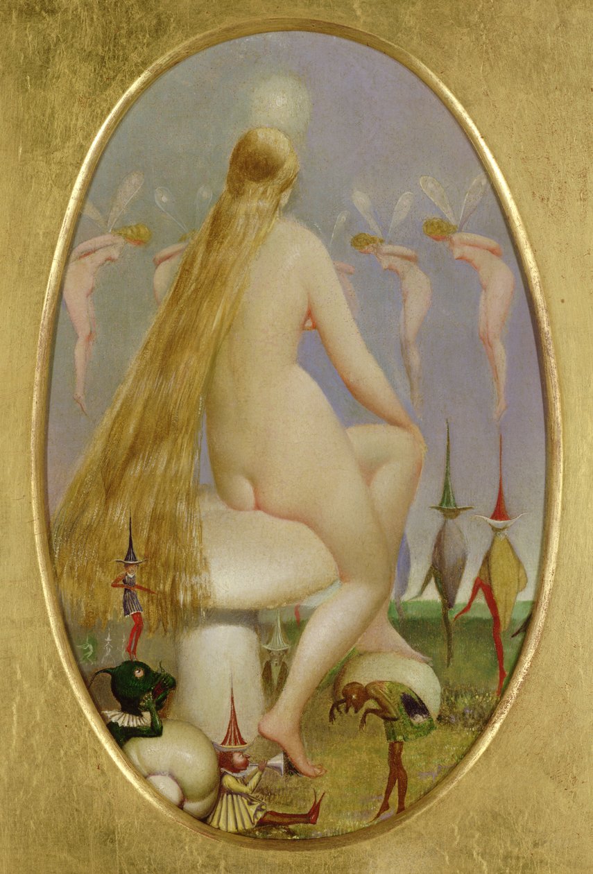 Fée assise sur un champignon, c.1860 - Thomas Heatherley