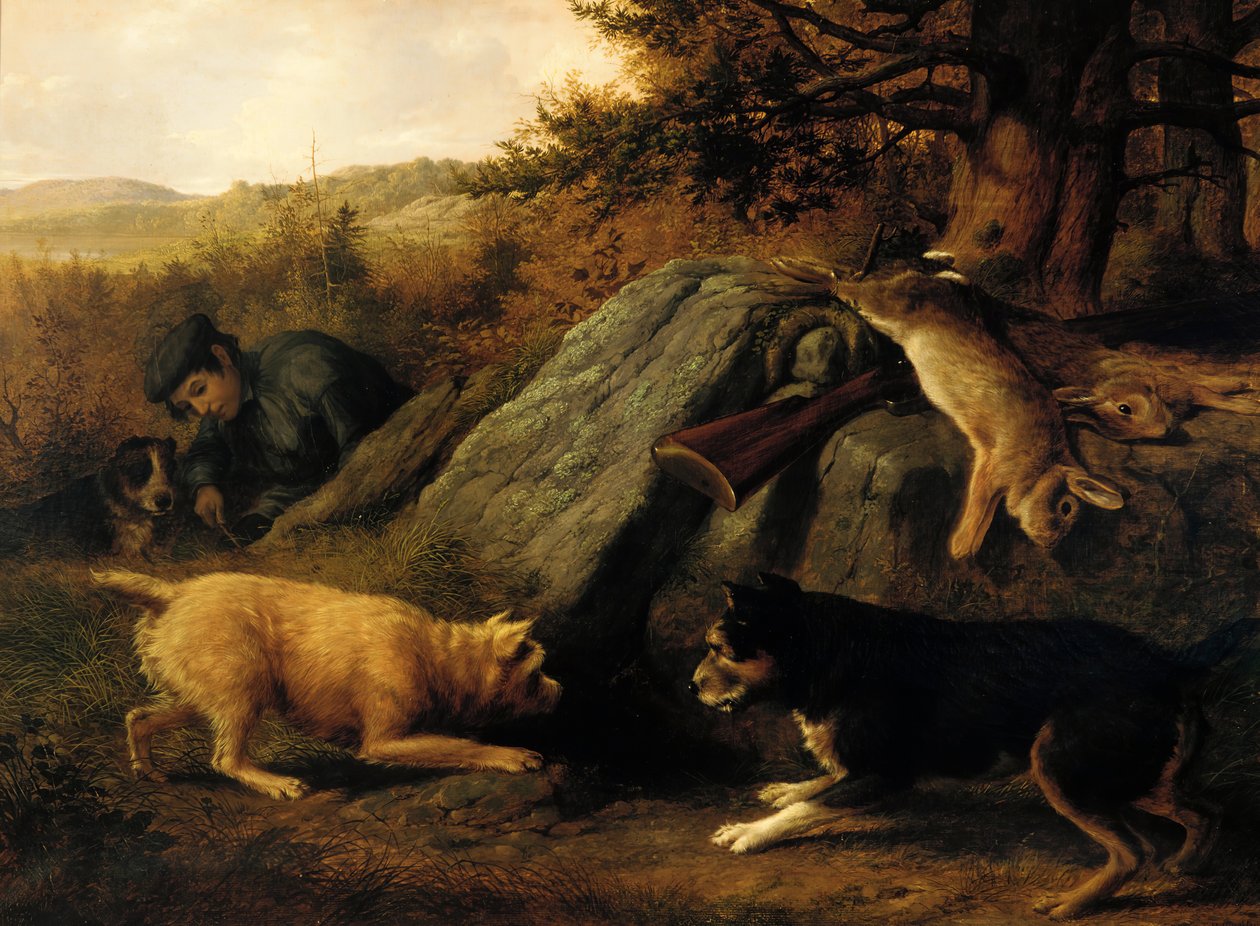 Les Chasseurs de Lapins, 1850 - Thomas Hewes Hinckley
