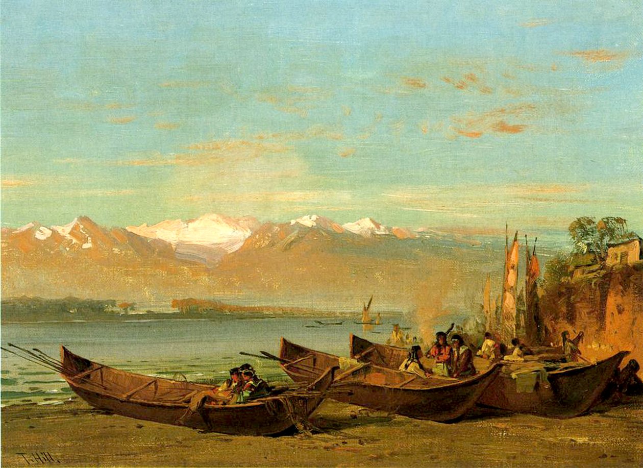 Le festival du saumon, rivière Columbia, vers 1888 - Thomas Hill