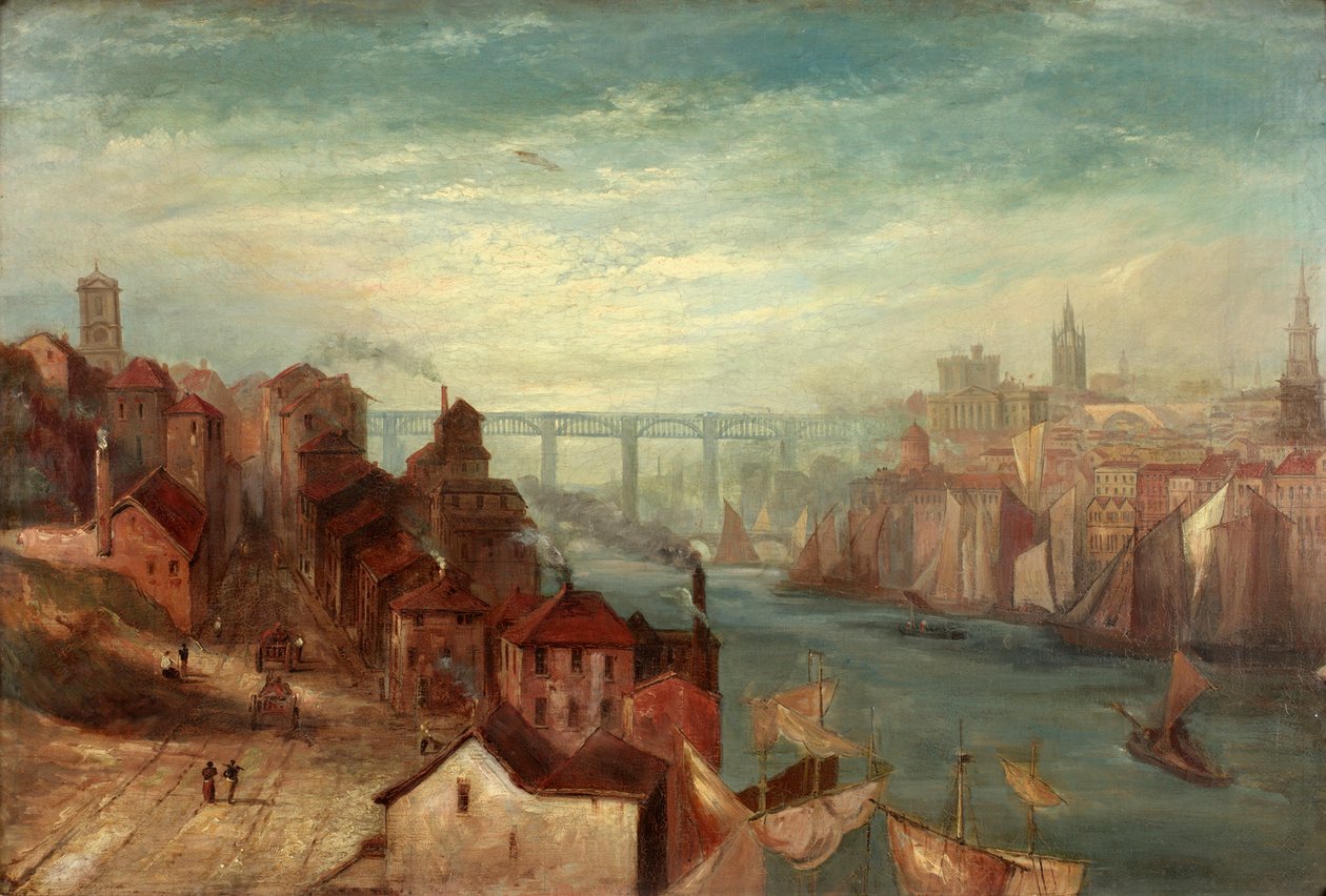 Newcastle upon Tyne depuis Gateshead, c.1880 - Thomas Hodgson Liddell