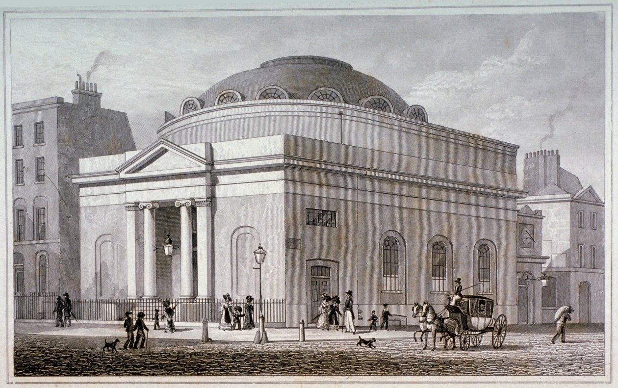 Chapelle Albion, Londres, vers 1827 - Thomas Hosmer Shepherd