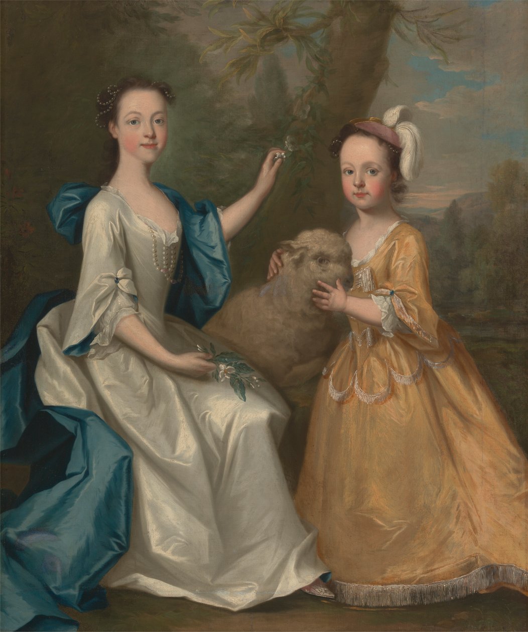 Jeunes femmes avec un agneau - Thomas Hudson