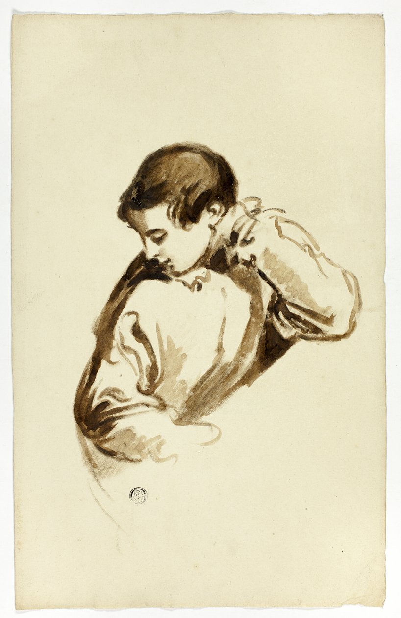 Garçon tournant de côté, mi-longueur - Thomas Jones Barker