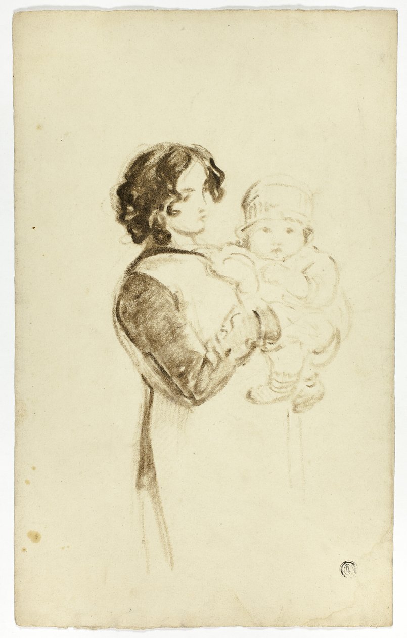 Jeune femme tenant un bébé - Thomas Jones Barker