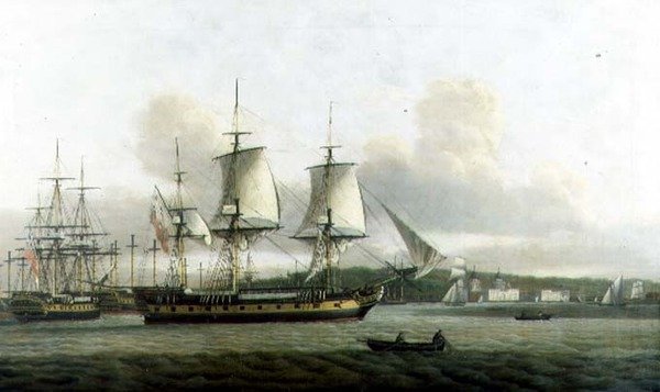 Le "Leda" en deux positions au large de Greenwich - Thomas Luny