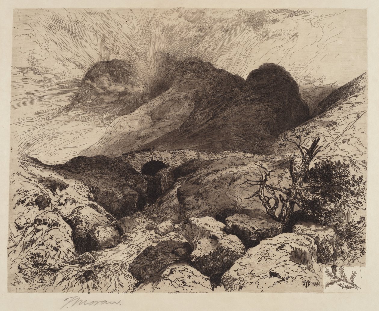 Pont dans le Col de Glencoe—Écosse - Thomas Moran