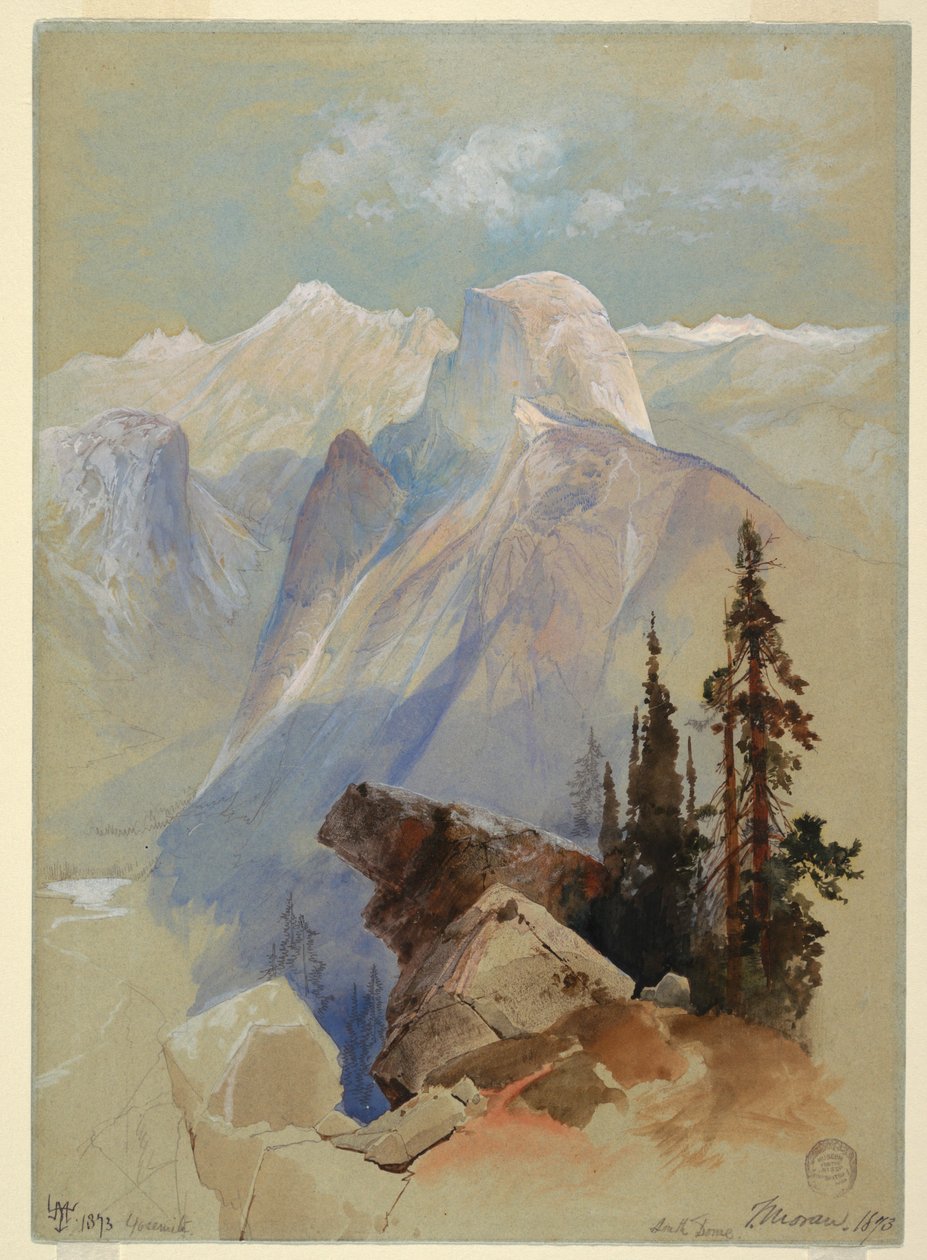 Dessin, Half Dome, Yosemite, 1873 - Thomas Moran