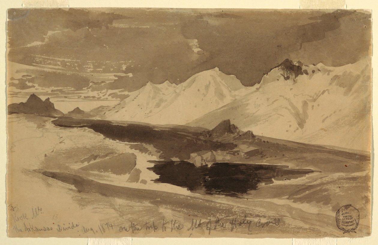 Dessin, The Arkansas Divide, août 1874 - Thomas Moran