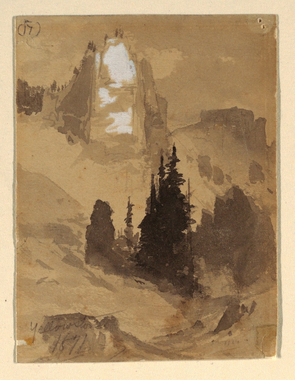 Dessin, Yellowstone, 1871 - Thomas Moran