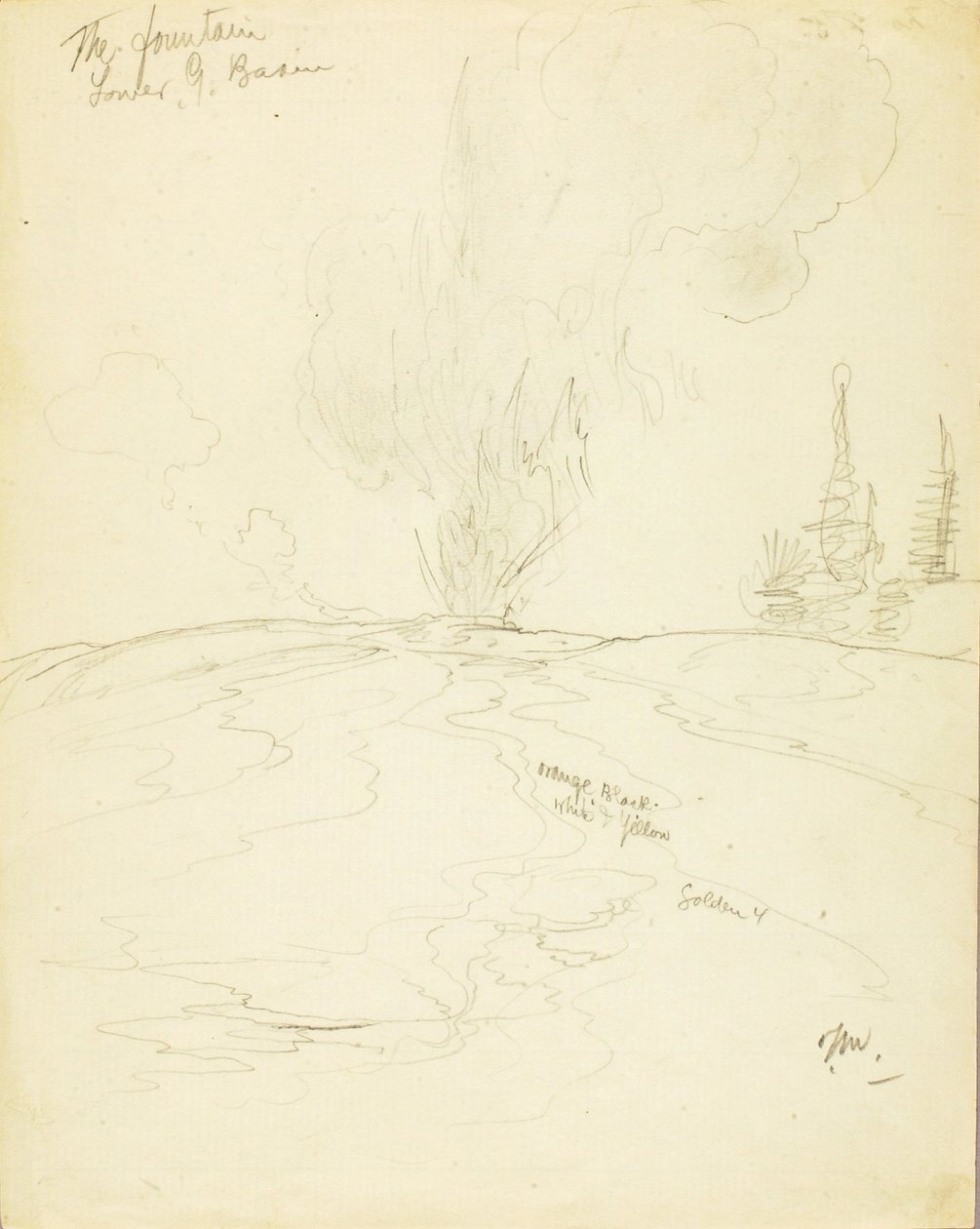 La fontaine, bassin inférieur des geysers, Yellowstone - Thomas Moran