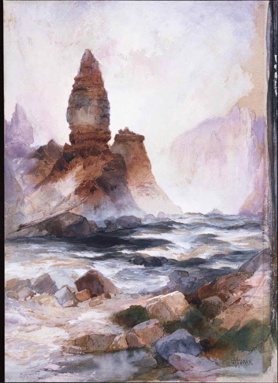 Chutes de la Tour et Rocher de Soufre, Yellowstone - Thomas Moran