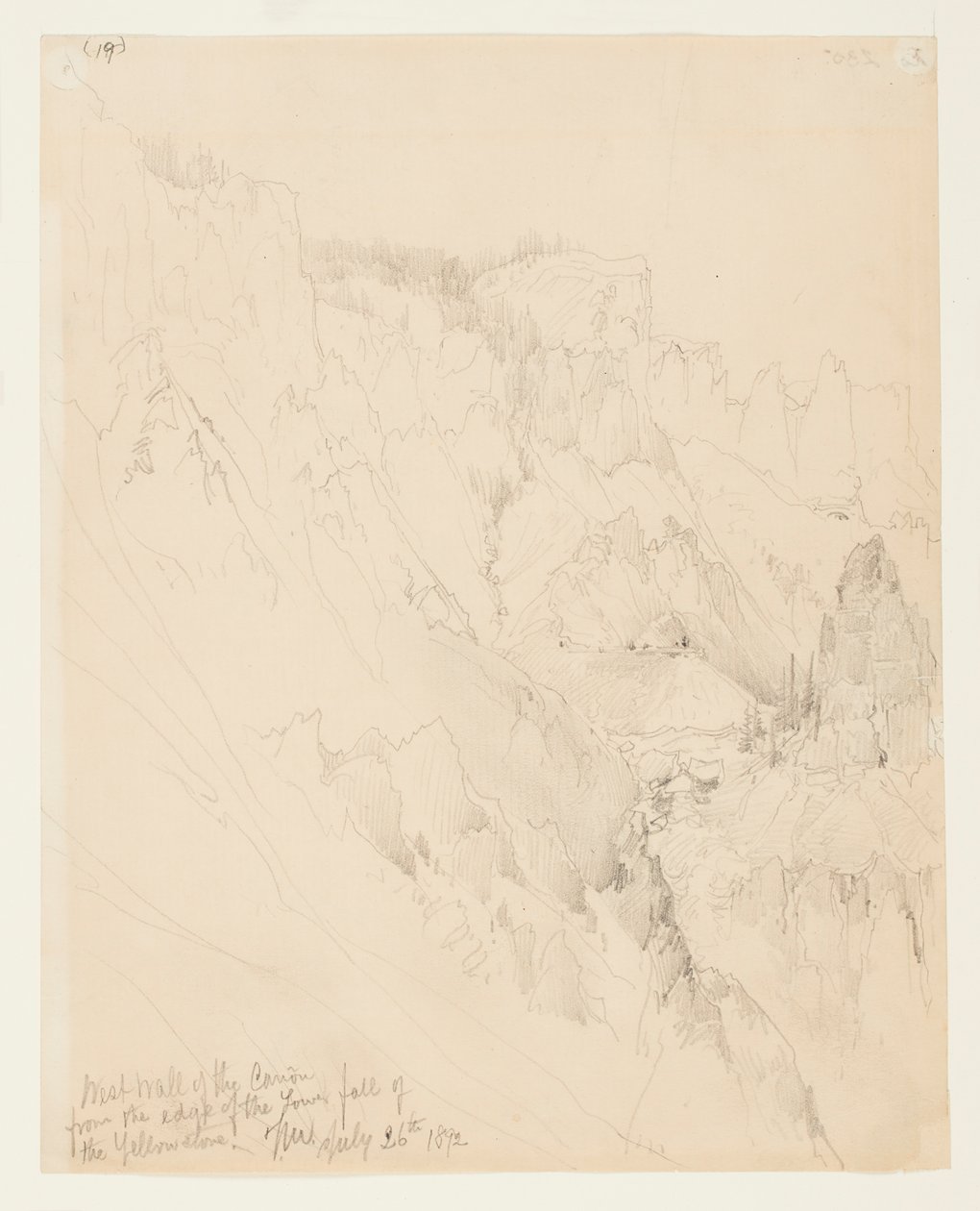 Mur ouest du canyon, Yellowstone - Thomas Moran