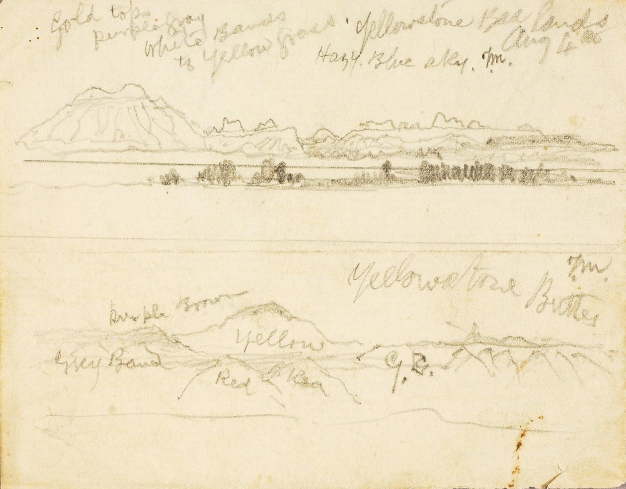 Yellowstone Bad Lands (et) Yellowstone Buttes - Thomas Moran