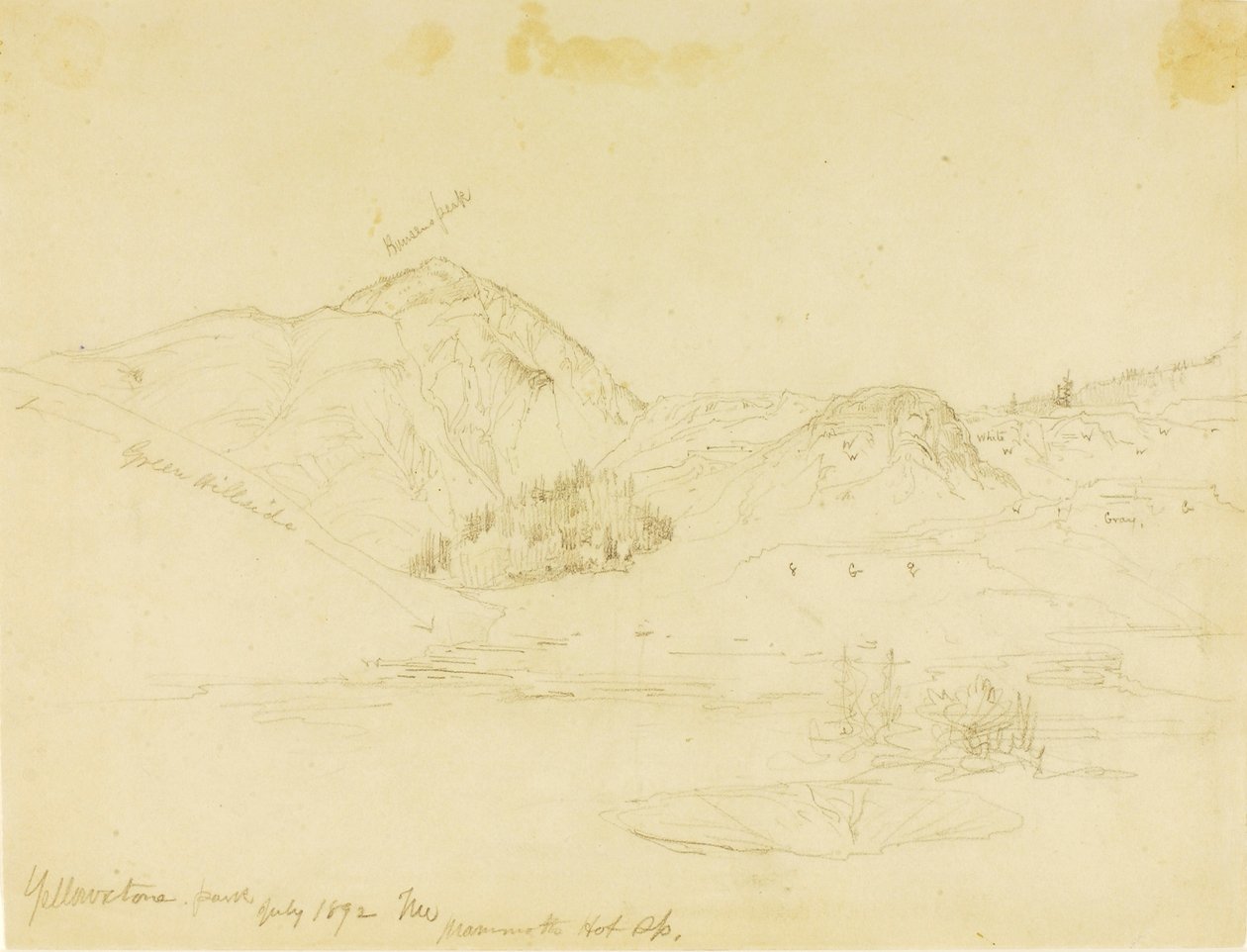Parc de Yellowstone, Mammoth Hot Springs - Thomas Moran