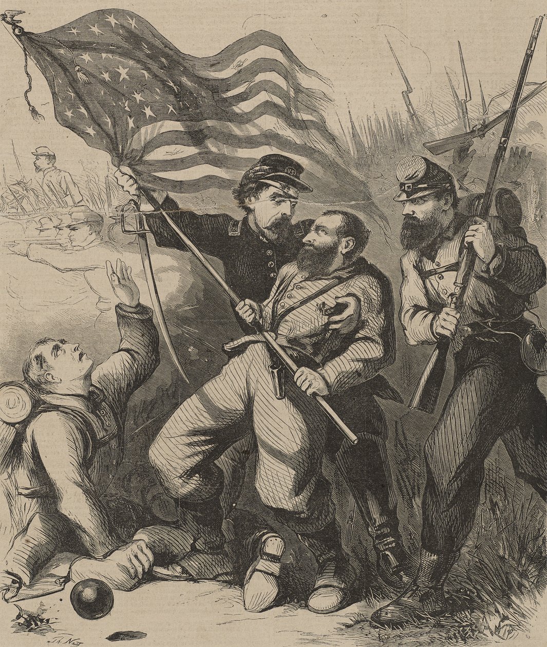 Un porteur de couleur galant - Thomas Nast