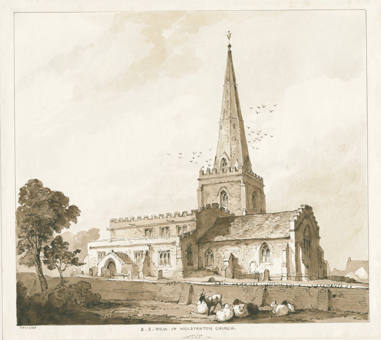 Église de Wolstanton : gravure, nd [?XIXe siècle] - Thomas Peploe Wood