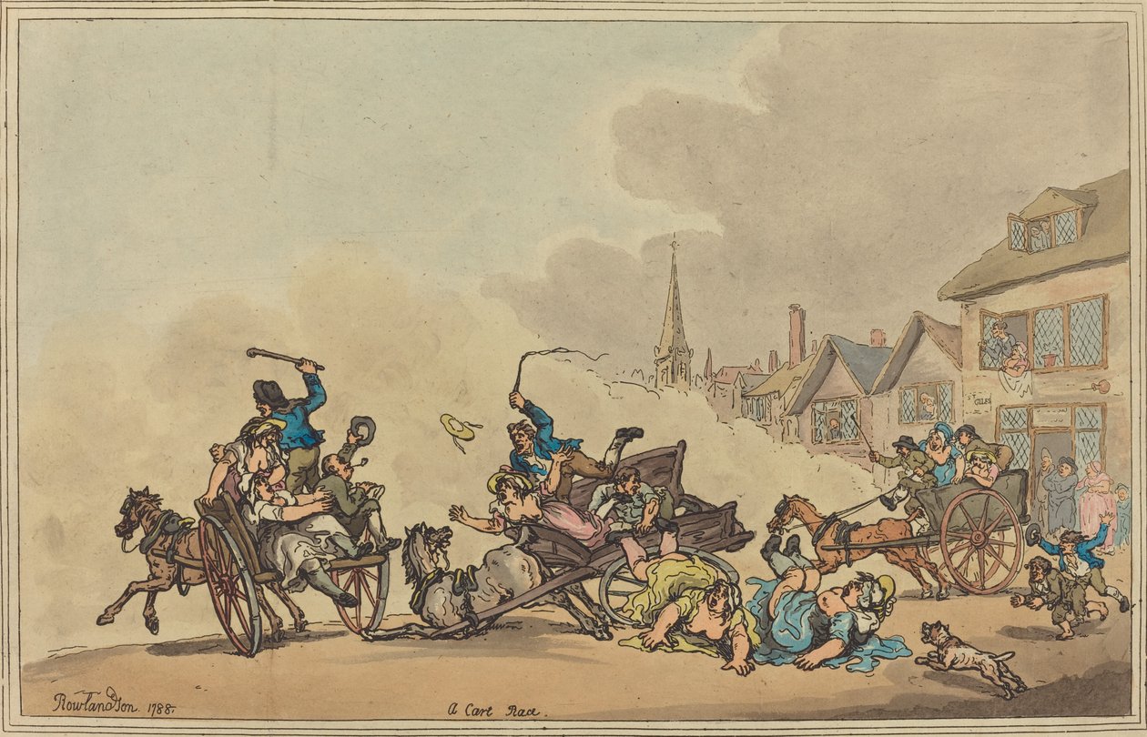 Une course de charrettes - Thomas Rowlandson