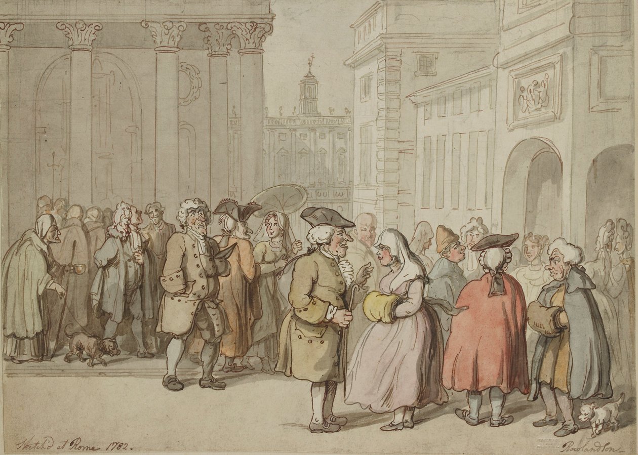 Un Groupe Esquissé à Rome - Thomas Rowlandson