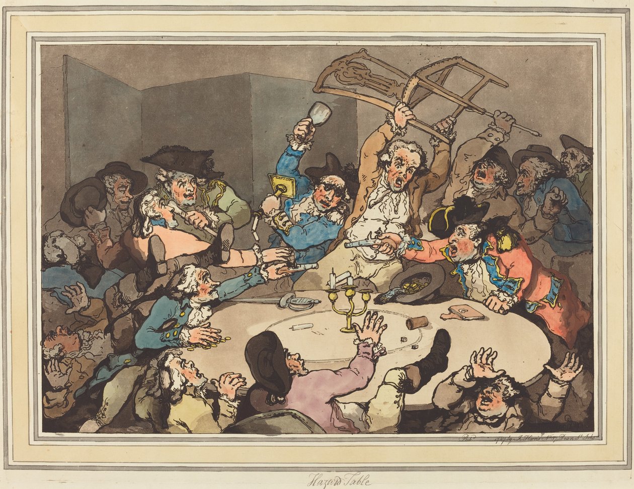 Une bagarre à une table de hasard - Thomas Rowlandson