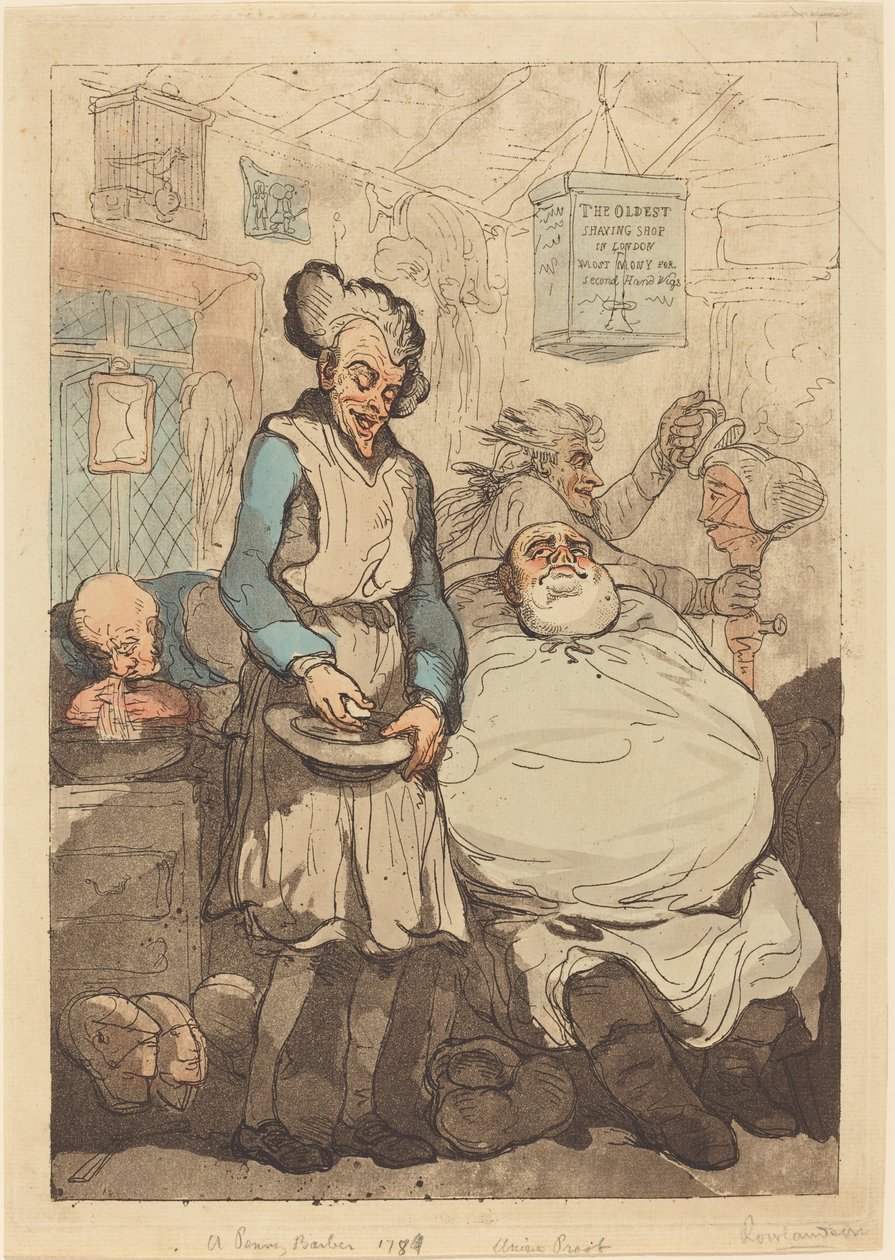 Un barbier à un sou - Thomas Rowlandson