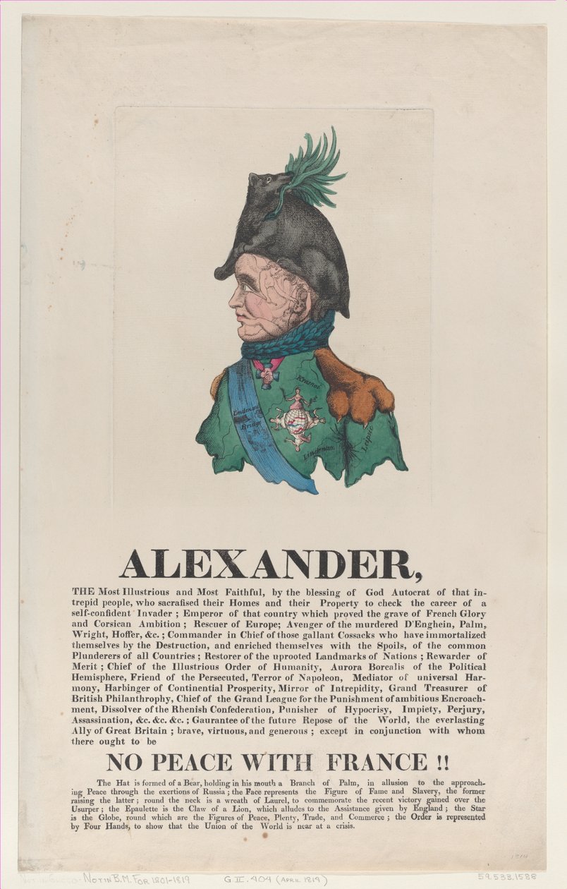 Alexandre, avril 1814 - Thomas Rowlandson