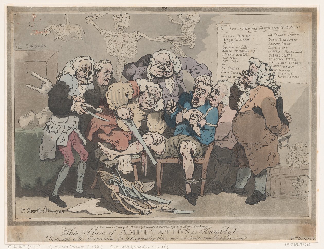 Amputation, 17 février 1786 - Thomas Rowlandson