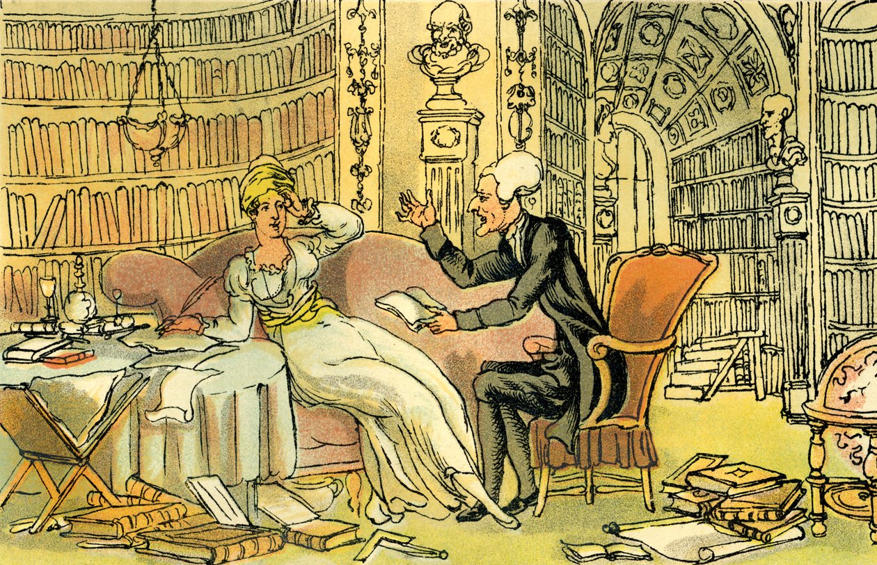 Dr Syntax avec une beauté bas-bleu - Thomas Rowlandson