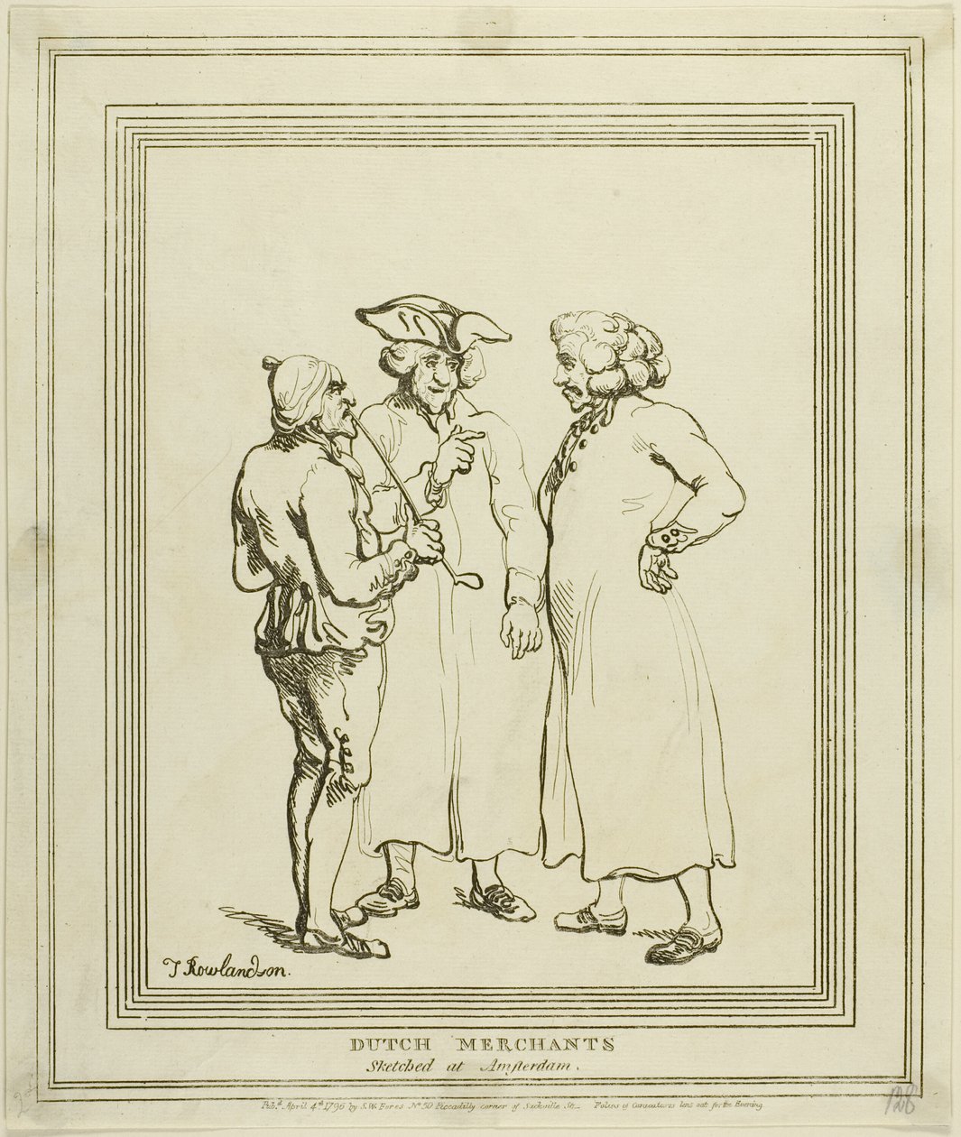 Marchands hollandais croqués à Amsterdam - Thomas Rowlandson