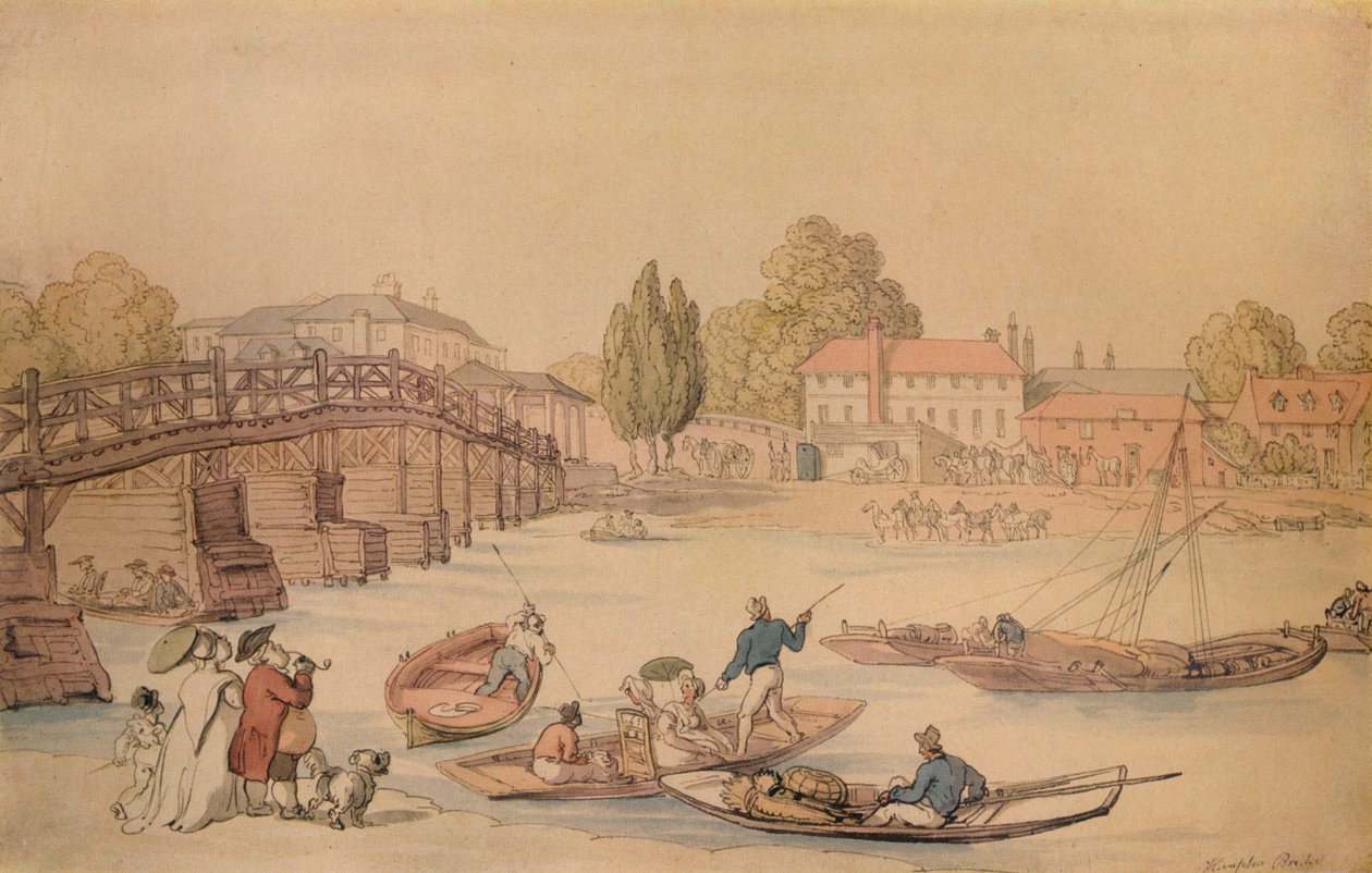 Pont de Hampton, 1800 - Thomas Rowlandson