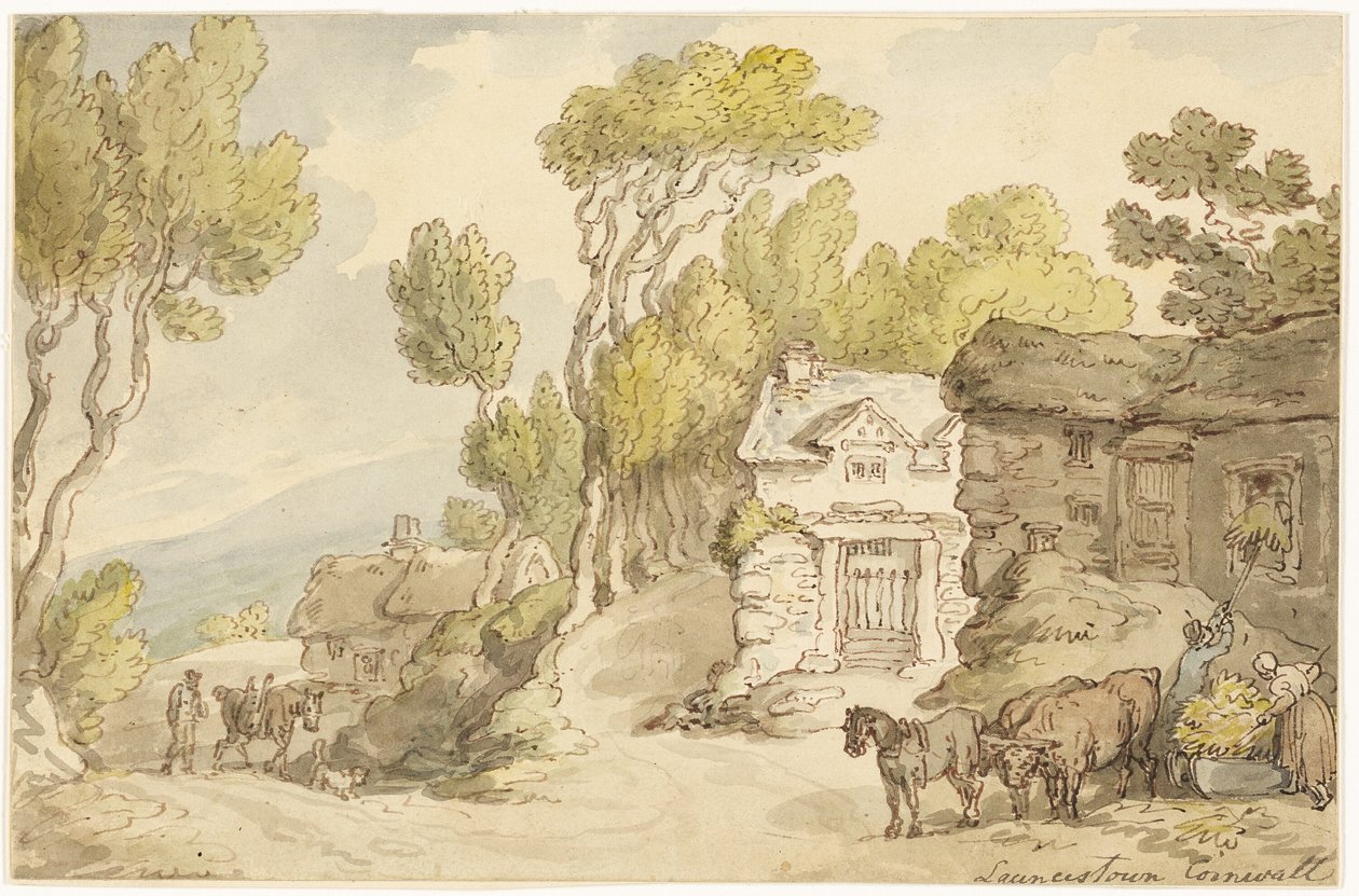 Launcetown Cornwall - Thomas Rowlandson