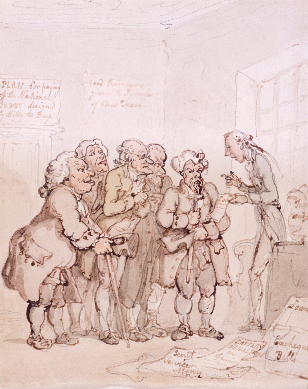Contracteurs de prêts, fin 18e-début 19e siècle - Thomas Rowlandson