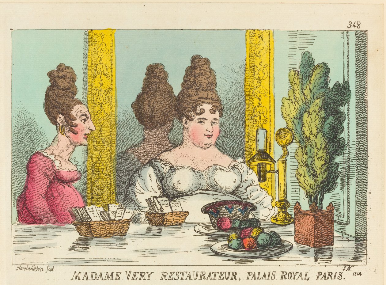 Madame Very Restaurateur, Palais Royal Paris - Thomas Rowlandson