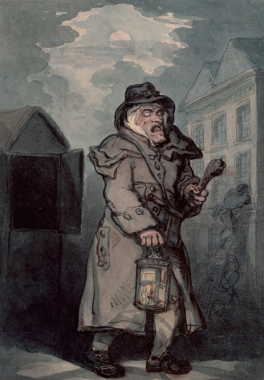 Veilleur de nuit, fin XVIIIe siècle - Thomas Rowlandson