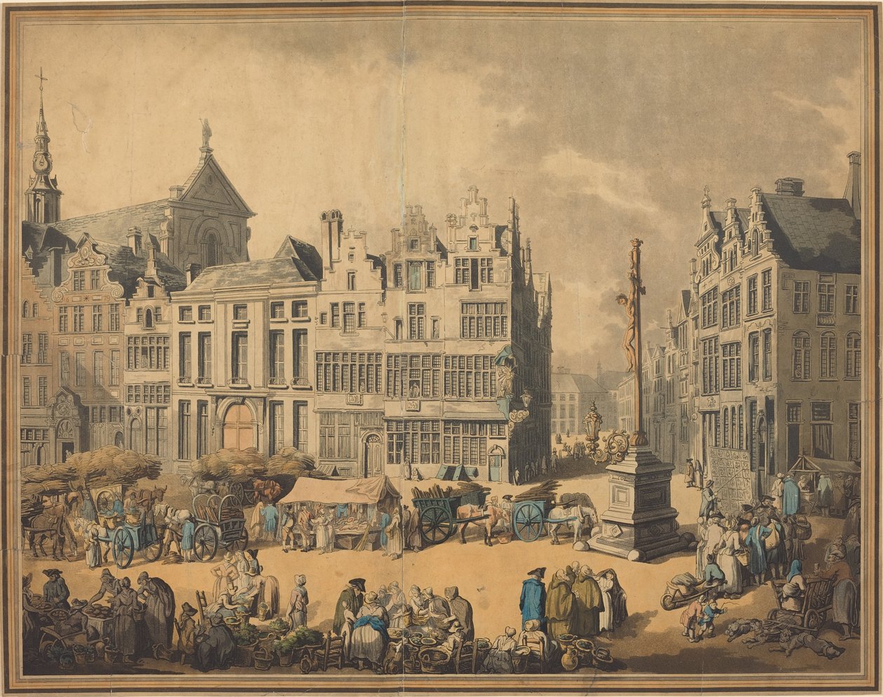 Place de Meir à Anvers - Thomas Rowlandson